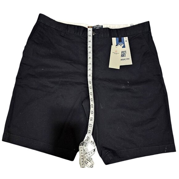 Dockers Mens Perfect Shorts Classic Fit Black Cotton Size 38 - Picture 3 of 15